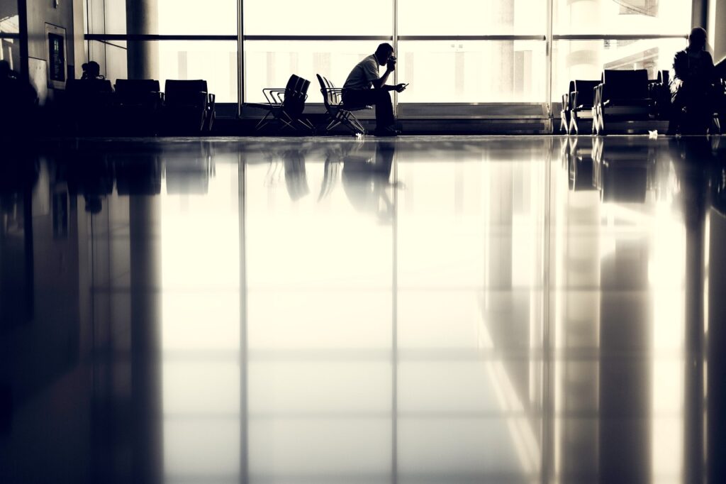 airport, people, waiting